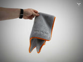 Pureest micro fiber polishing towel with edge - Grey with orange edge